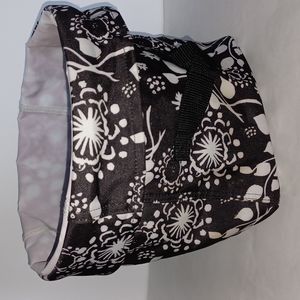 Thirty-One utility bin White + Black Floral Brushstrokes pattern 2014 8"x8"x9"